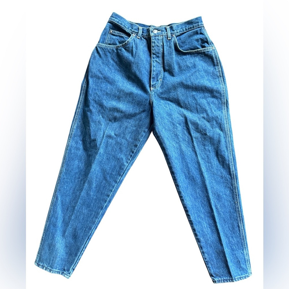 Vintage 80s PS Gitano Medium Wash High Rise Tapered Mom Jeans 14 Short 26"